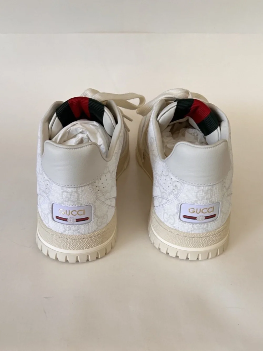 GUCCI Men's Re-Web White/Beige GG Canvas Sneaker Size 10.5 (US) NIB 816665